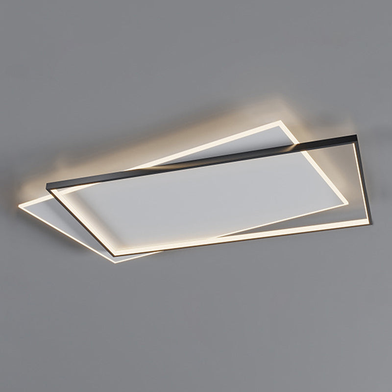 Doppelte Rechtecke Wohnzimmer Deckenbeleuchtung Acryl LED Moderne Deckeneinbaumontage