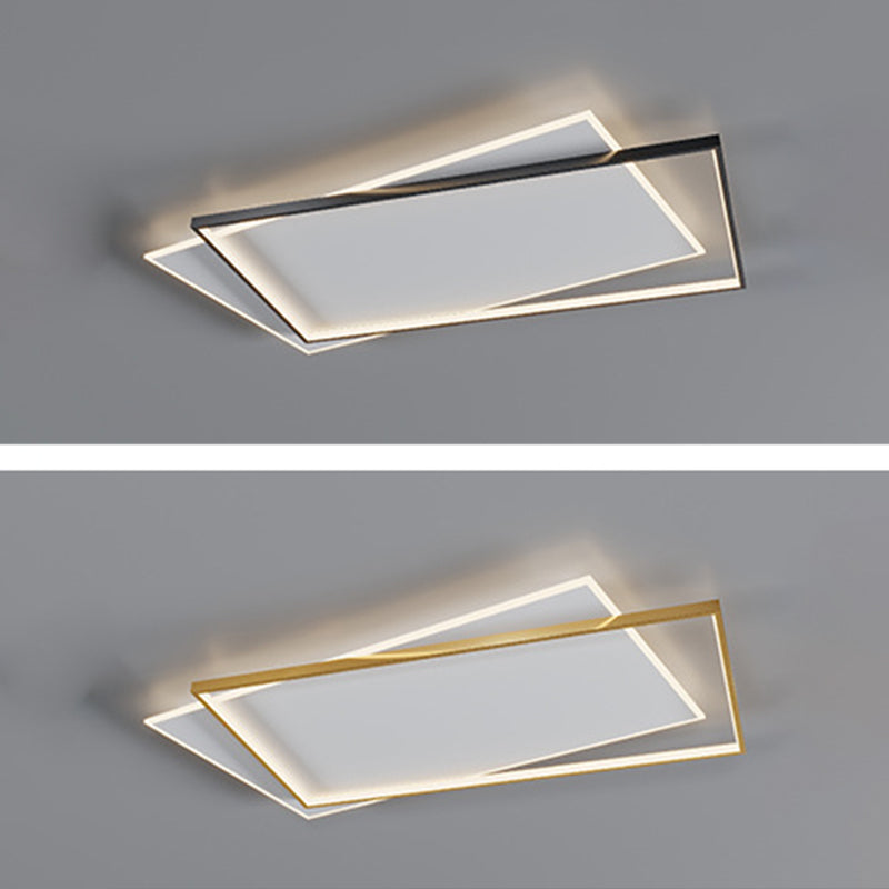 Doppelte Rechtecke Wohnzimmer Deckenbeleuchtung Acryl LED Moderne Deckeneinbaumontage