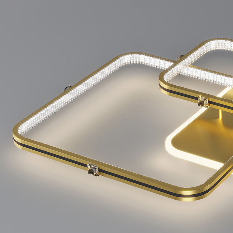 Quadrierte Deckenleuchte Moderne Stil Acryl LED-Schlafzimmer Deckenbündige Halterung in Schwarz
