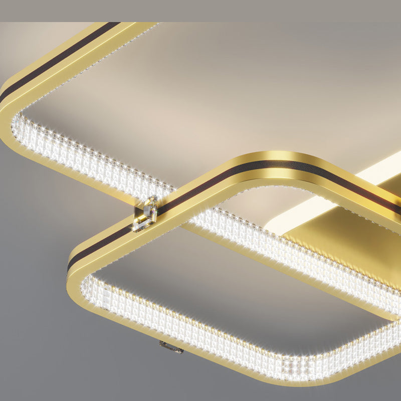 Quadrierte Deckenleuchte Moderne Stil Acryl LED-Schlafzimmer Deckenbündige Halterung in Schwarz