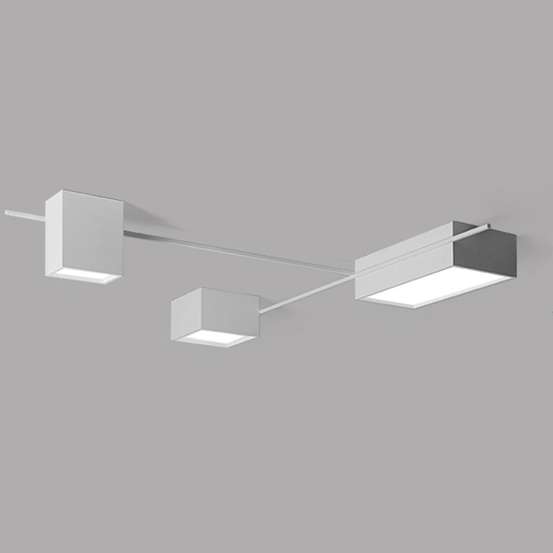 Squared Flush Mount Ceiling Lighting Fixture Modern Acrylic Flushmount