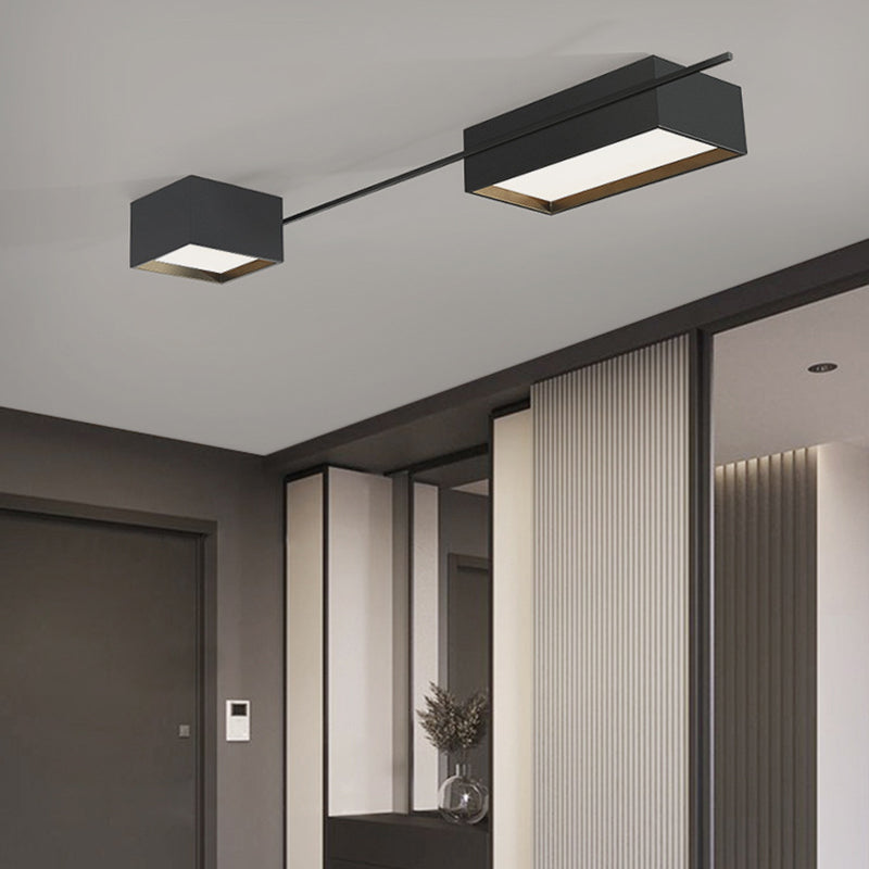 Squared Flush Mount Ceiling Lighting Fixture Modern Acrylic Flushmount