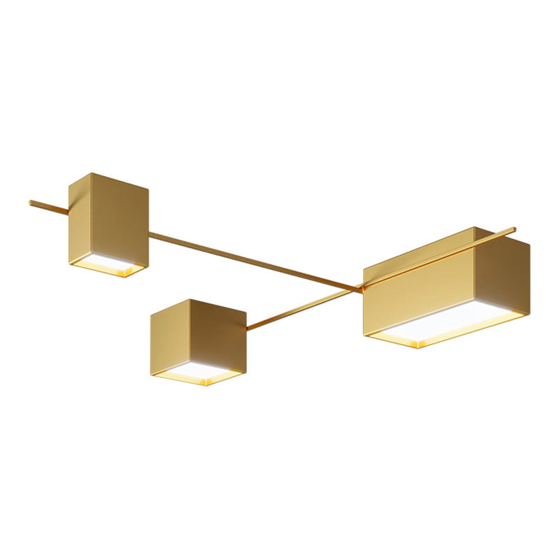 Squared Flush Mount Ceiling Lighting Fixture Modern Acrylic Flushmount