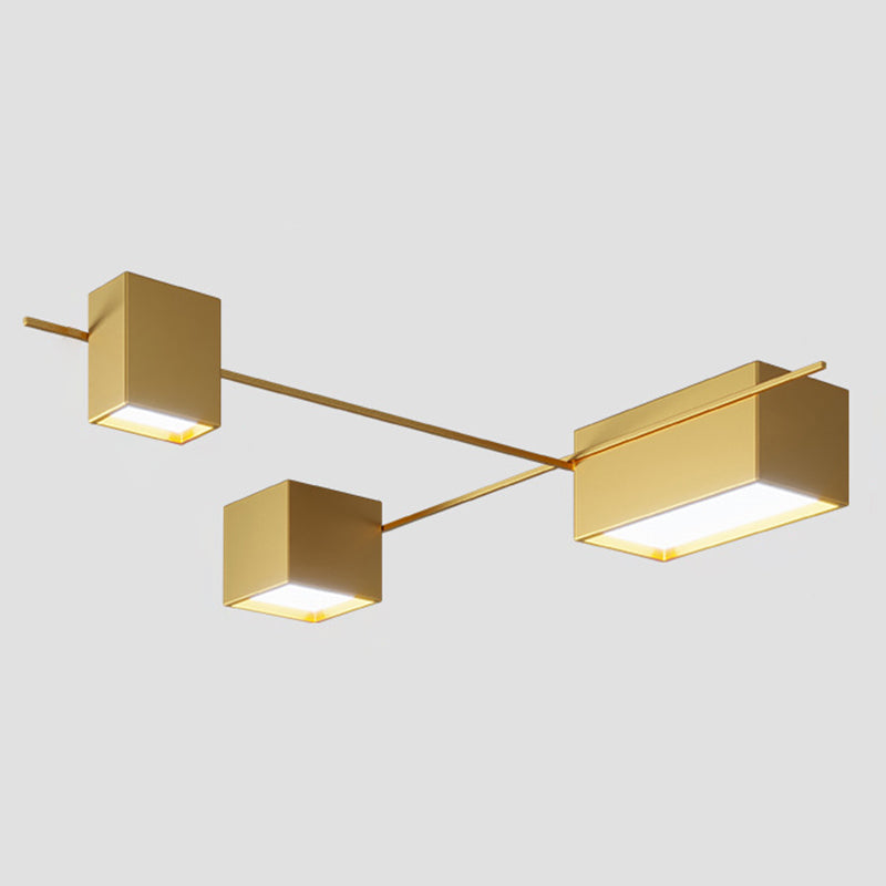 Squared Flush Mount Ceiling Lighting Fixture Modern Acrylic Flushmount