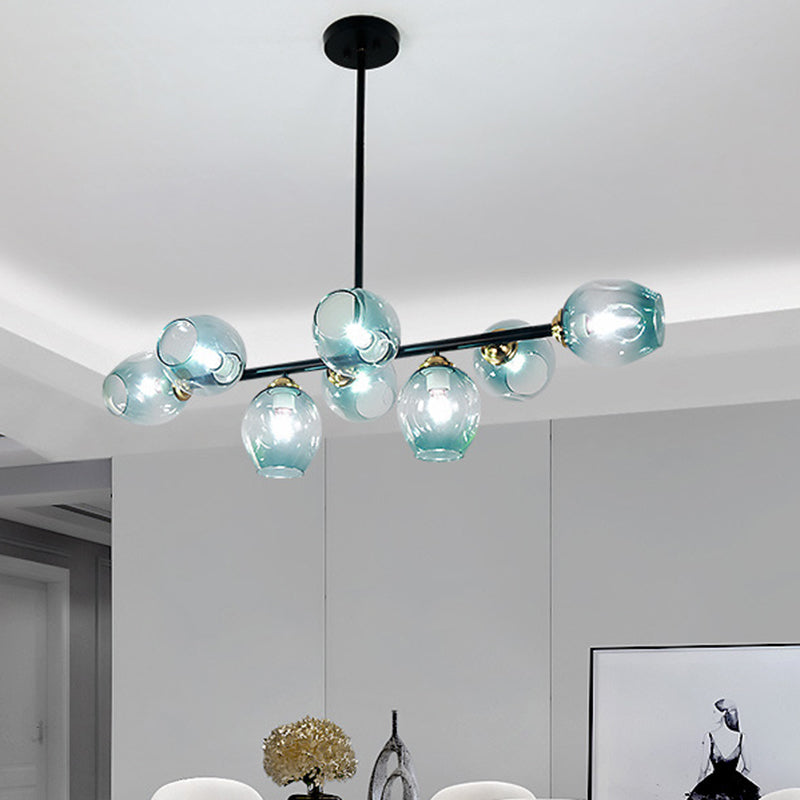 Shaded Dinning Room Chandelier Light Fixture Glass Simplicity Pendant Light Fixture