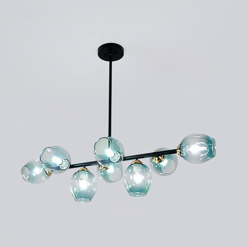 Shaded Dinning Room Chandelier Light Fixture Glass Simplicity Pendant Light Fixture
