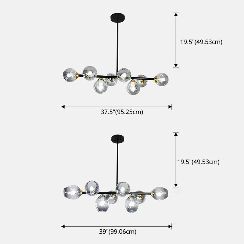 Shaded Dinning Room Chandelier Light Fixture Glass Simplicity Pendant Light Fixture