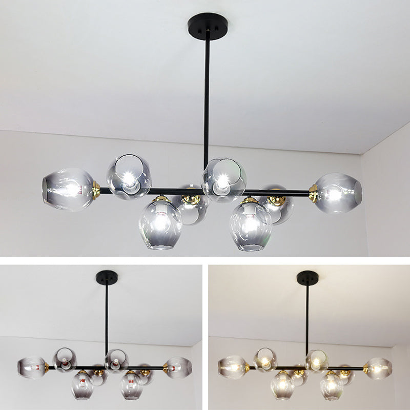 Shaded Dinning Room Chandelier Light Fixture Glass Simplicity Pendant Light Fixture