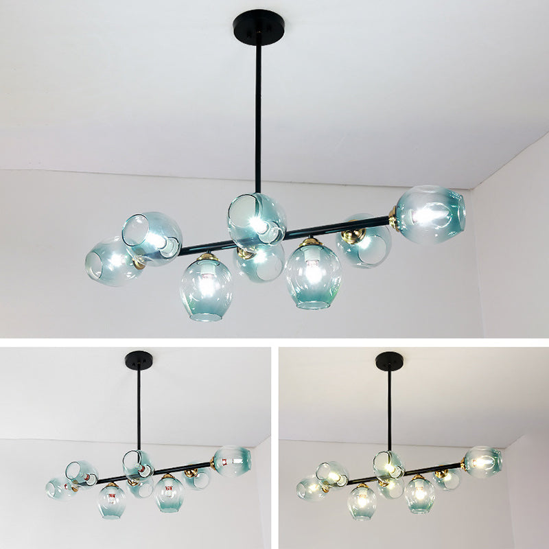 Shaded Dinning Room Chandelier Light Fixture Glass Simplicity Pendant Light Fixture