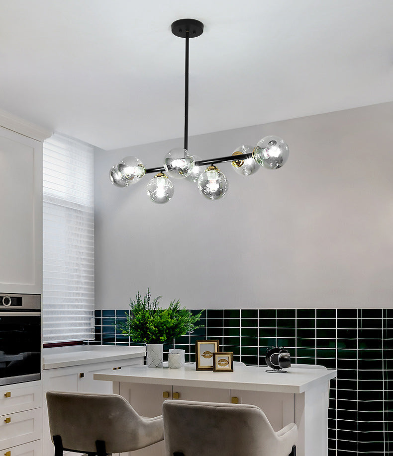 Shaded Dinning Room Chandelier Light Fixture Glass Simplicity Pendant Light Fixture