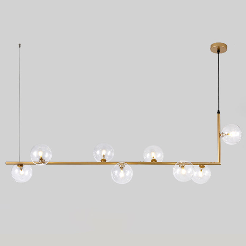 Round Glass Multi Light Pendant Contemporary Style Ceiling Pendant Light for Dinning Room