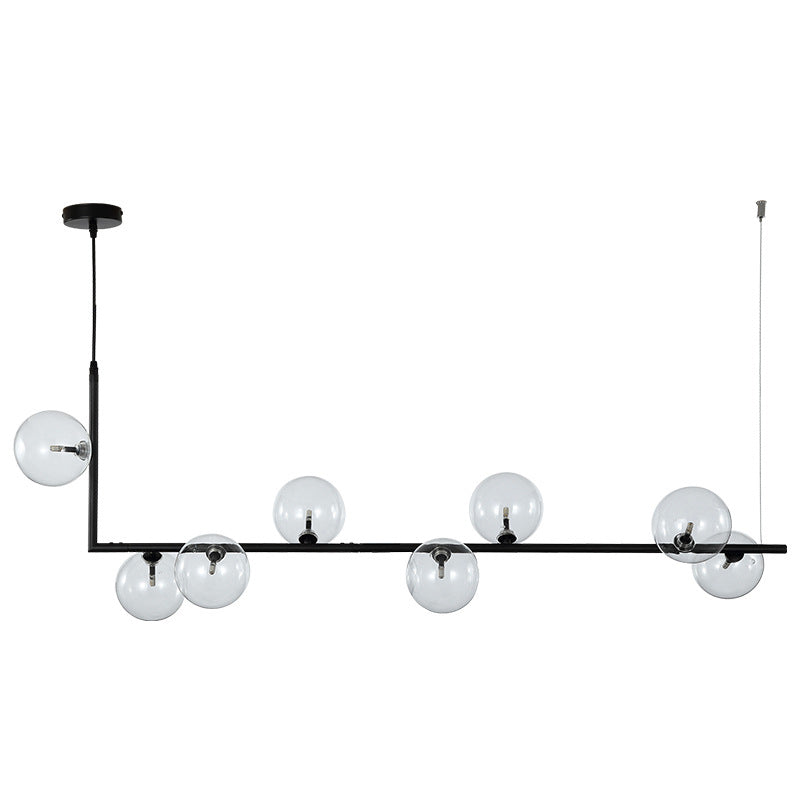 Round Glass Multi Light Pendant Contemporary Style Ceiling Pendant Light for Dinning Room