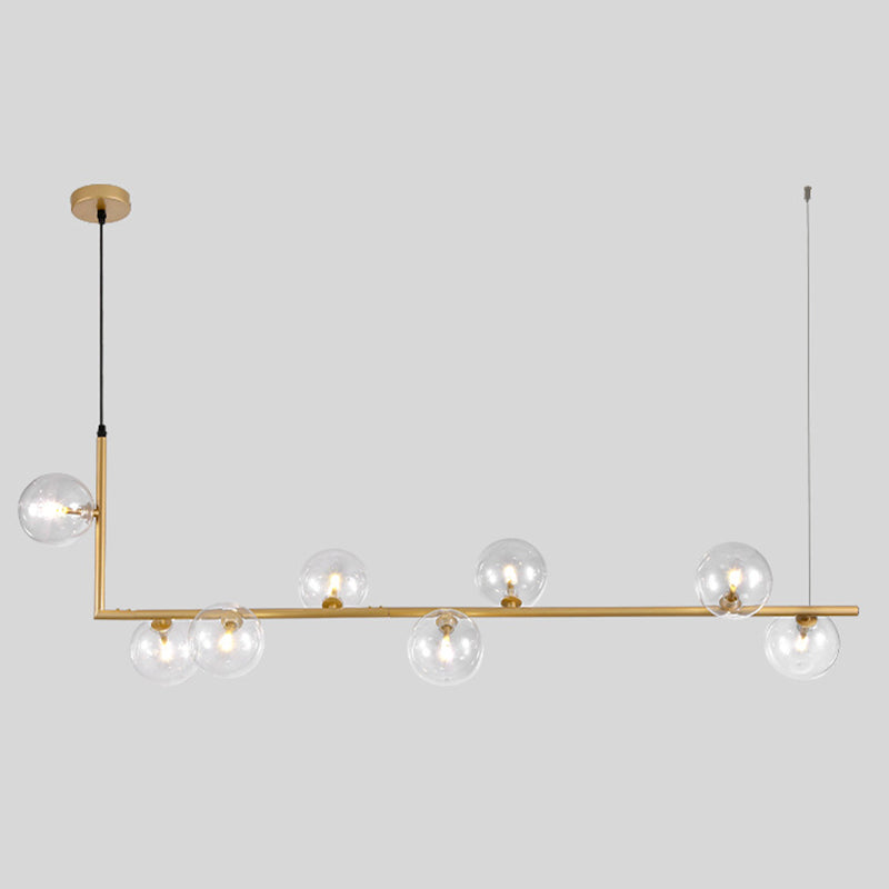 Round Glass Multi Light Pendant Contemporary Style Ceiling Pendant Light for Dinning Room