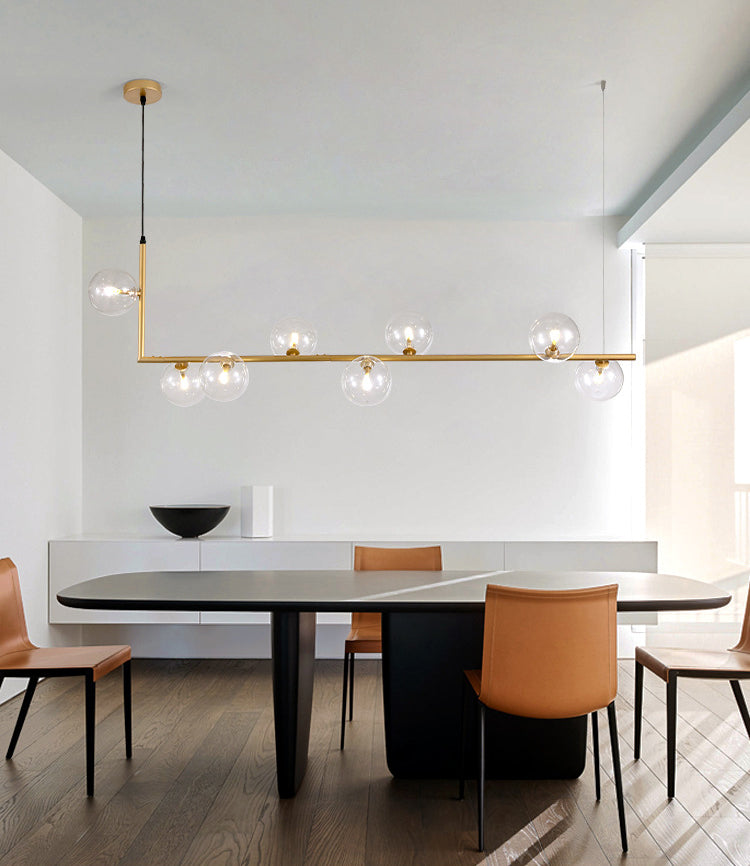 Round Glass Multi Light Pendant Contemporary Style Ceiling Pendant Light for Dinning Room