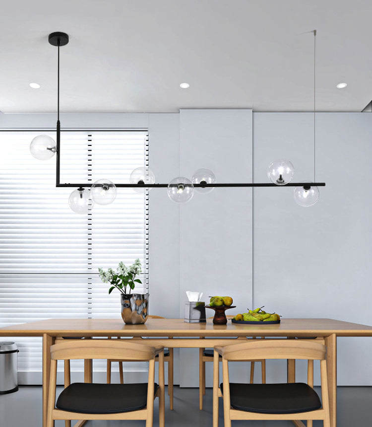 Round Glass Multi Light Pendant Contemporary Style Ceiling Pendant Light for Dinning Room