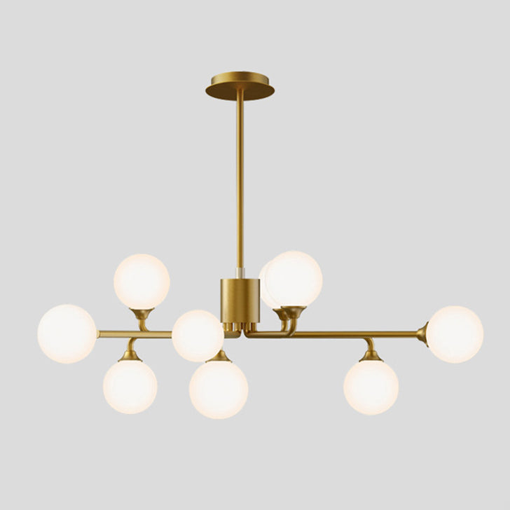 Lámpara de araña de la isla de oro de la isla de oro iluminación colgante de vidrio de estilo moderno para sala de estar