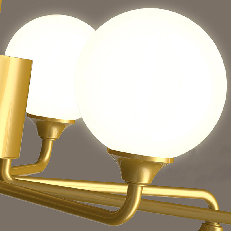 Lámpara de araña de la isla de oro de la isla de oro iluminación colgante de vidrio de estilo moderno para sala de estar