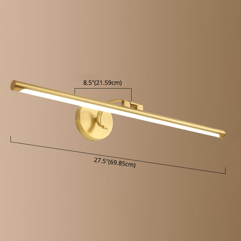 Retro Brass Mirror Cabinet Bathroom Wall Lights Metal Linear Shade LED Ambient Vanity Lighting