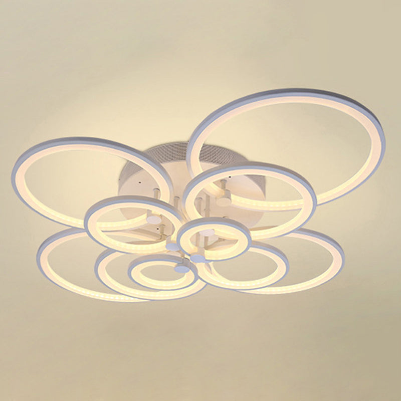 Moderne cirkelvormige schaduw binnen LED plafondlicht acryl semi -spoeling mount