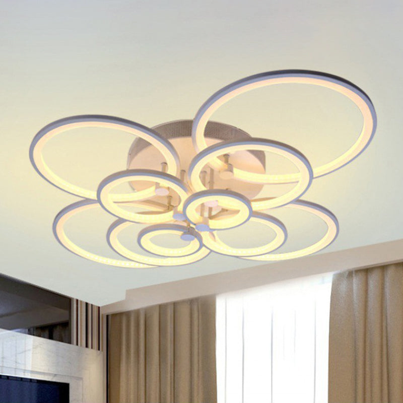 Moderne cirkelvormige schaduw binnen LED plafondlicht acryl semi -spoeling mount
