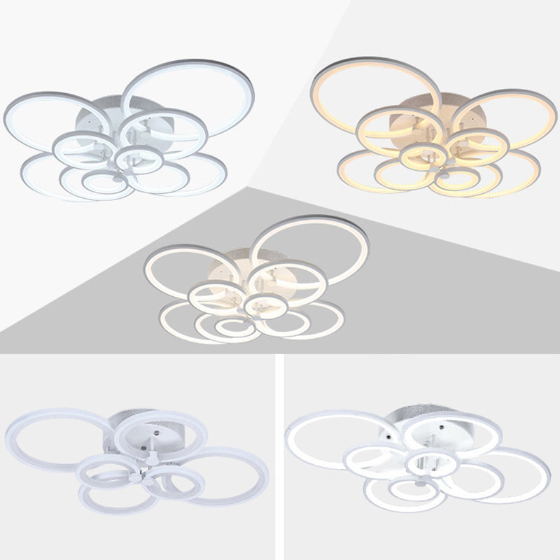 Moderne cirkelvormige schaduw binnen LED plafondlicht acryl semi -spoeling mount