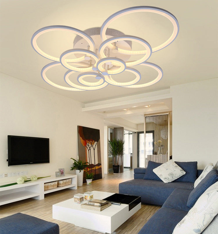 Moderne cirkelvormige schaduw binnen LED plafondlicht acryl semi -spoeling mount