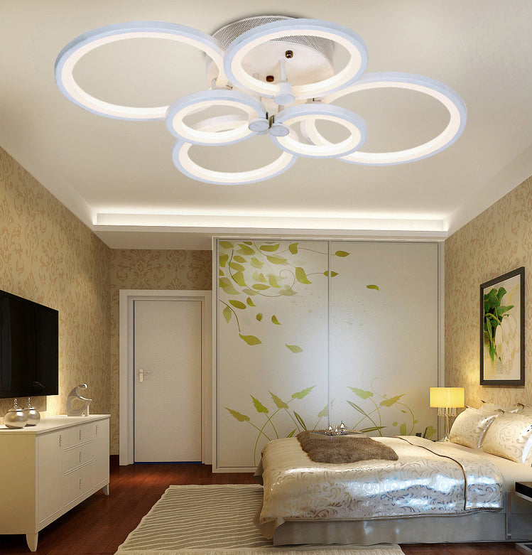 Moderne cirkelvormige schaduw binnen LED plafondlicht acryl semi -spoeling mount