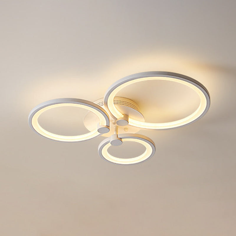 Modern Circular Shade LED Indoor Ceiling Light with Acrylic Shade Semi Flush Mount