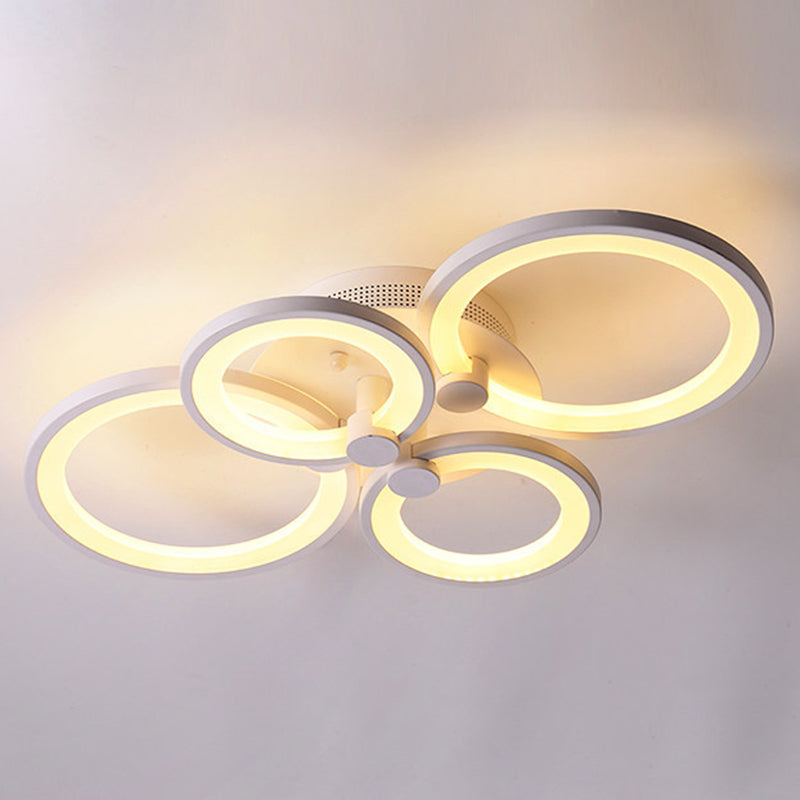 Modern Circular Shade LED Indoor Ceiling Light with Acrylic Shade Semi Flush Mount