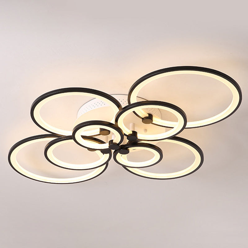 Modern Circular Shade LED Indoor Ceiling Light with Acrylic Shade Semi Flush Mount