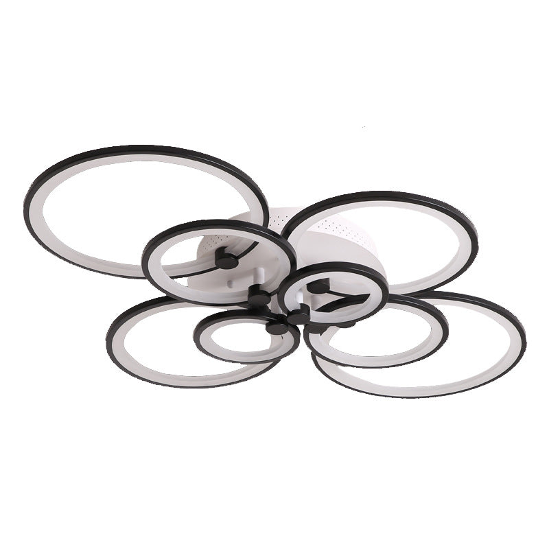 Modern Circular Shade LED Indoor Ceiling Light with Acrylic Shade Semi Flush Mount