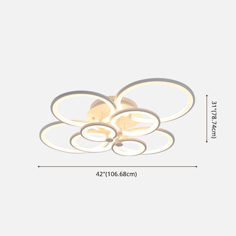 Modern Circular Shade LED Indoor Ceiling Light with Acrylic Shade Semi Flush Mount