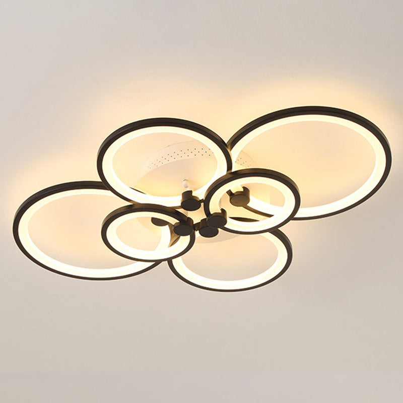 Modern Circular Shade LED Indoor Ceiling Light with Acrylic Shade Semi Flush Mount