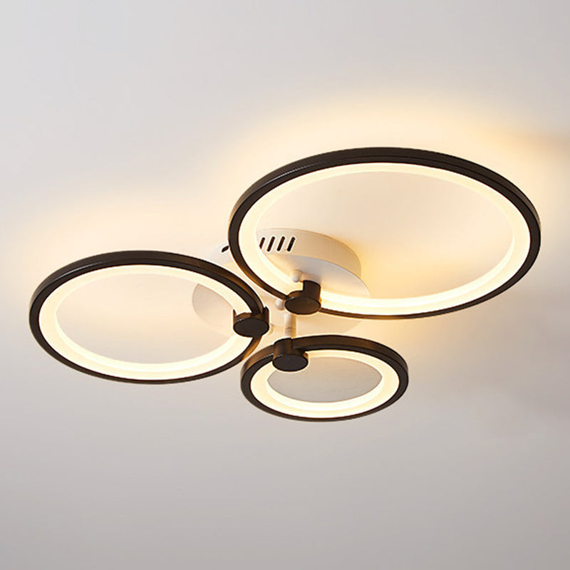 Modern Circular Shade LED Indoor Ceiling Light with Acrylic Shade Semi Flush Mount