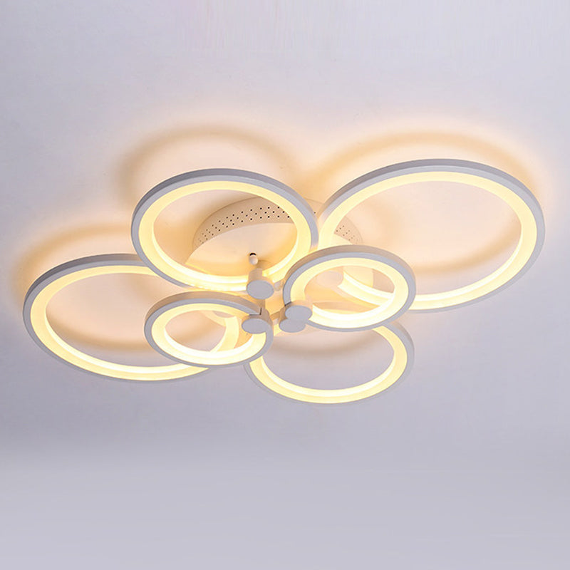 Modern Circular Shade LED Indoor Ceiling Light with Acrylic Shade Semi Flush Mount