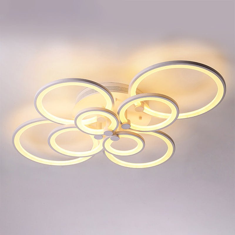 Modern Circular Shade LED Indoor Ceiling Light with Acrylic Shade Semi Flush Mount