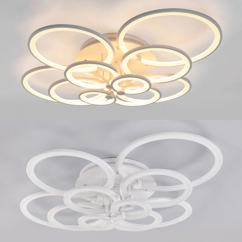Modern Circular Shade LED Indoor Ceiling Light with Acrylic Shade Semi Flush Mount