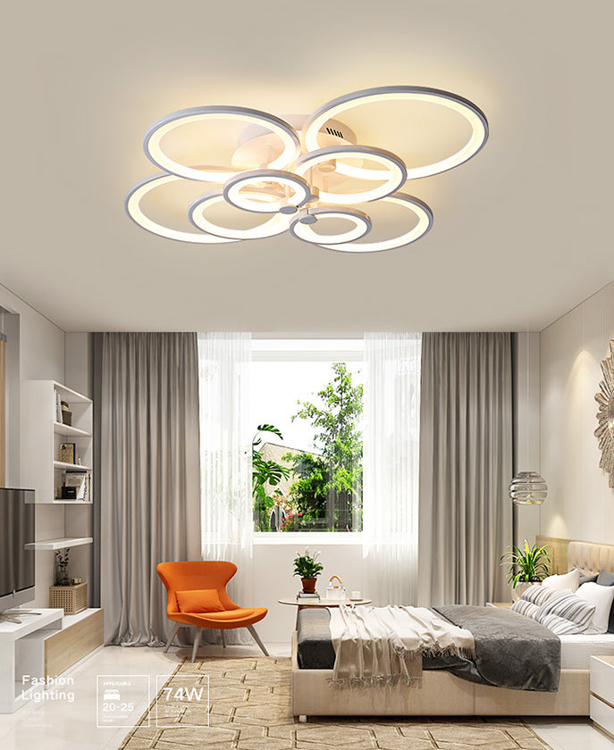Modern Circular Shade LED Indoor Ceiling Light with Acrylic Shade Semi Flush Mount