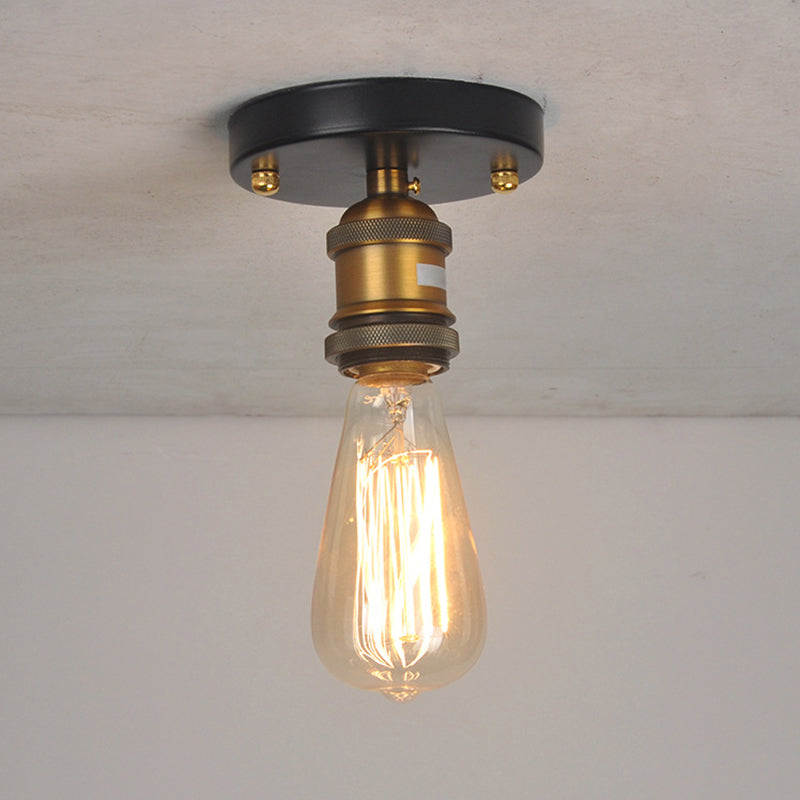 Luminaires encastrés à ampoule exposée en métal industriel à 1 lumière