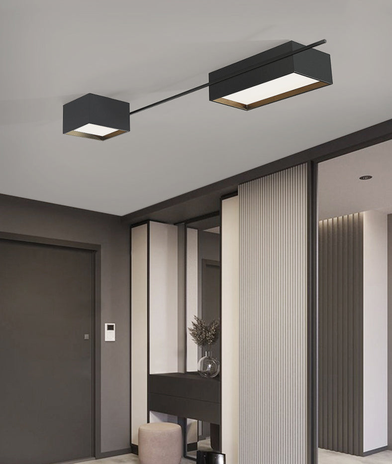 Squared Flush Mount Ceiling Lighting Fixture Modern Acrylic Flushmount