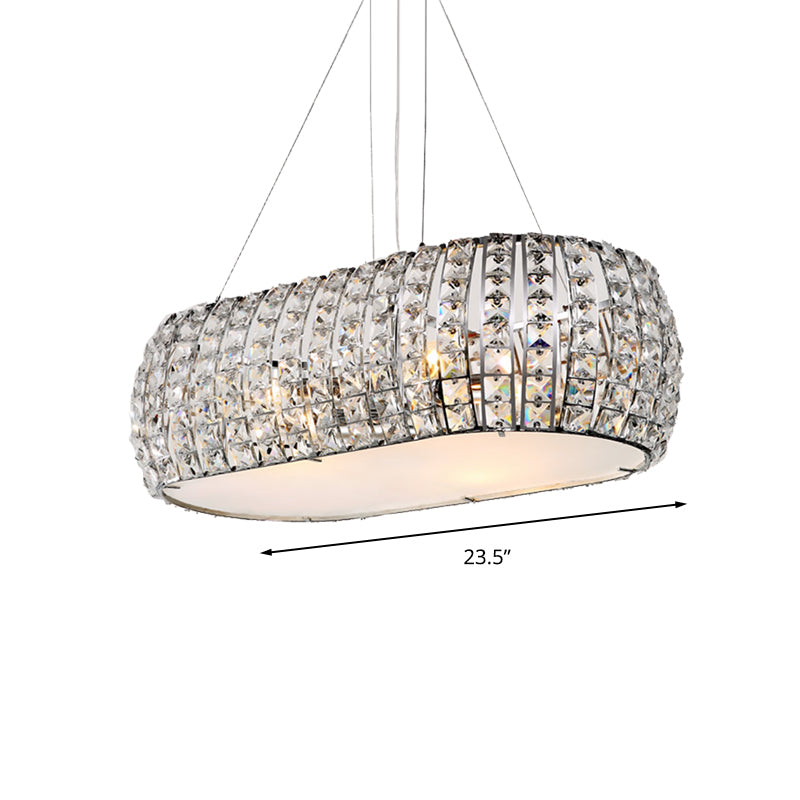 Láser Corte de lámpara de techo tradición Clear Crystal 6 cabezas de oro suspensión Luz