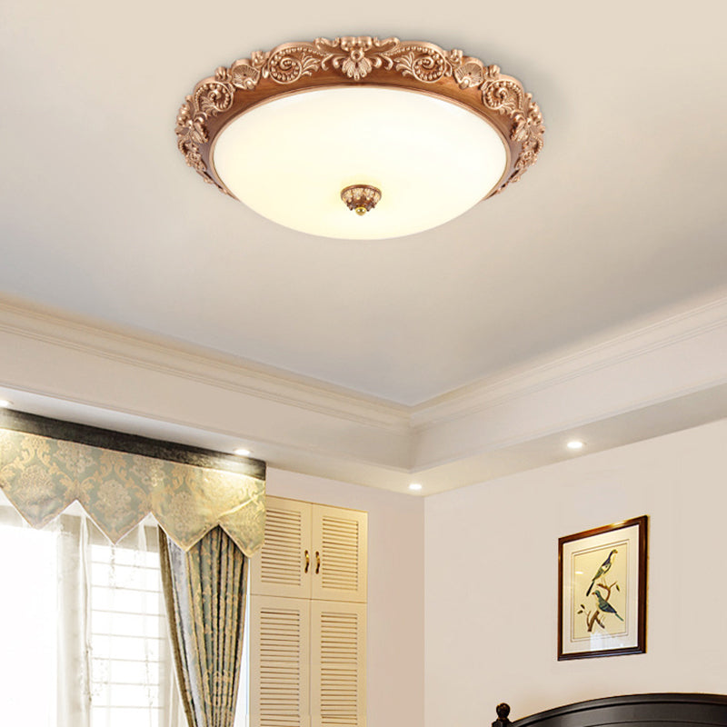 Bowl Flush Mount Lighting Fixtures Traditional Glass Flushmount