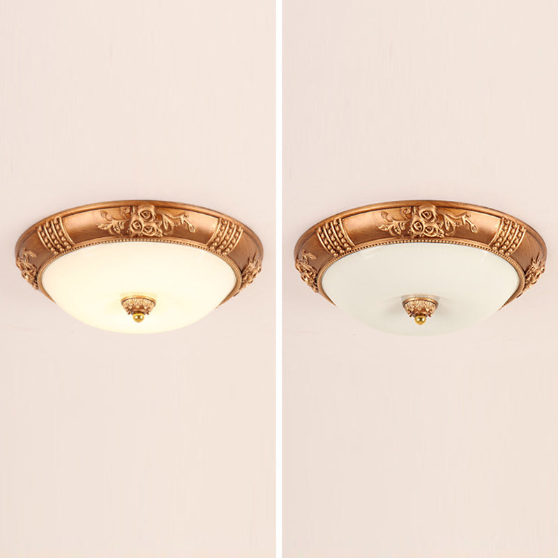 Bowl Flush Mount Lighting Fixtures Traditional Glass Flushmount