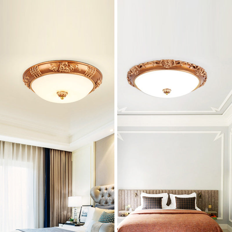 Bowl Flush Mount Lighting Fixtures Traditional Glass Flushmount