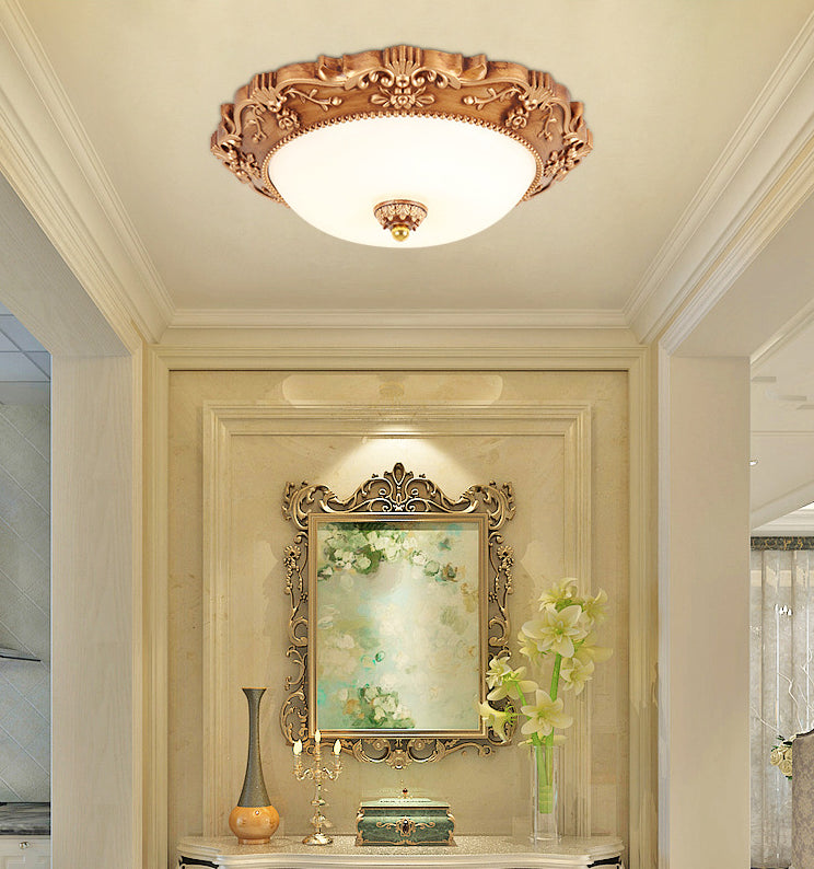 Bowl Flush Mount Lighting Fixtures Traditional Glass Flushmount
