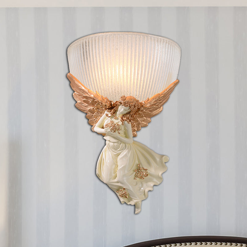 10 "/ 12" W 1 Bulbe de mur de mur de style lodge bol en verre givré.