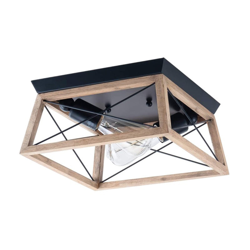 Luminaires encastrés carrés, lustre métallique industriel à montage au plafond pour couloir