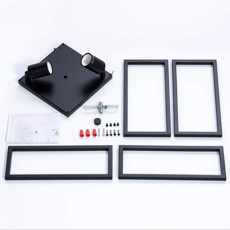 Squared Flush Mount Light Fixtures Industrial Metallic Ceiling Mount Chandelier for Hallway