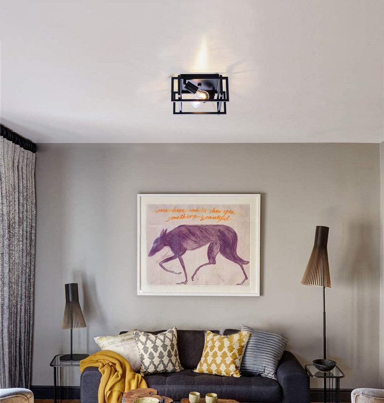 Appareils d'éclairage encastrés carrés plafonniers industriels en métal pour couloir