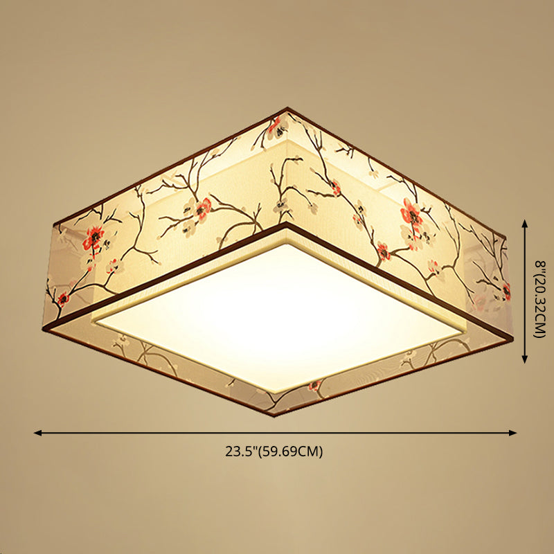 Luz de techo sombreada de tela, techo de Sala de estar tradicional incrustado en blanco